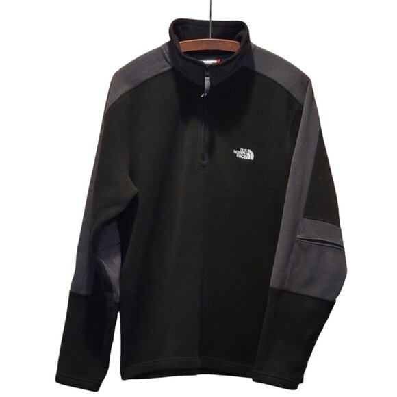 The North Face Quarter Zip Black and Gray Fleece Pullover Men's Size M - Picture 1 of 7